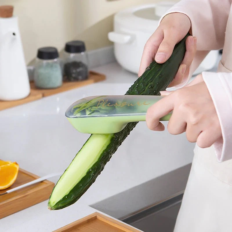 Multifunctional Vegetable Peeler with Integrated Storage Tube