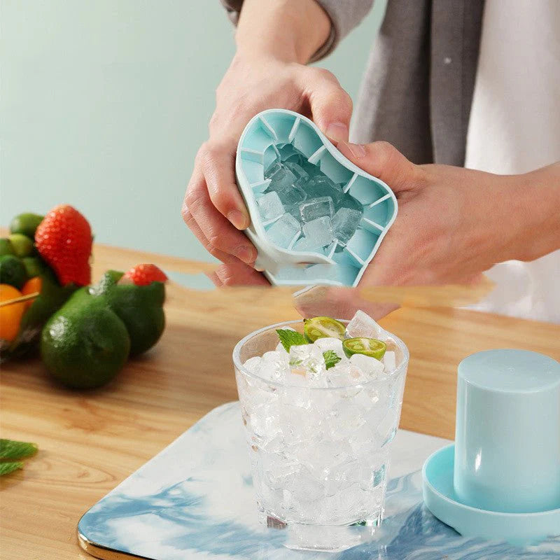 2-in-1 Portable Ice Bucket & Cube Maker Mold
