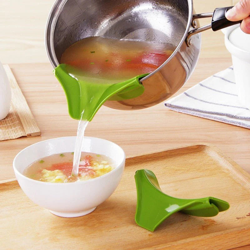 Anti-Spill Silicone Soup Funnel & Pot Pouring Spout