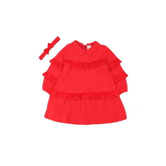 Elegant Ruffled Keepsake Dress for Baby Girls