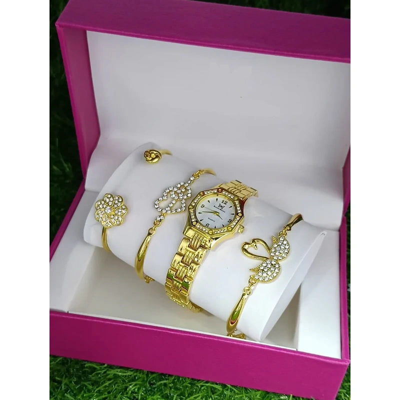 Elegant Women’s Bracelet & Timepiece Gift Set