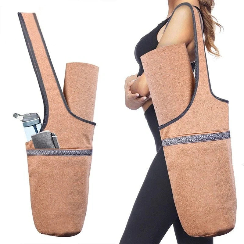 Faza Shop  Earth-Tone Cork Yoga Backpack