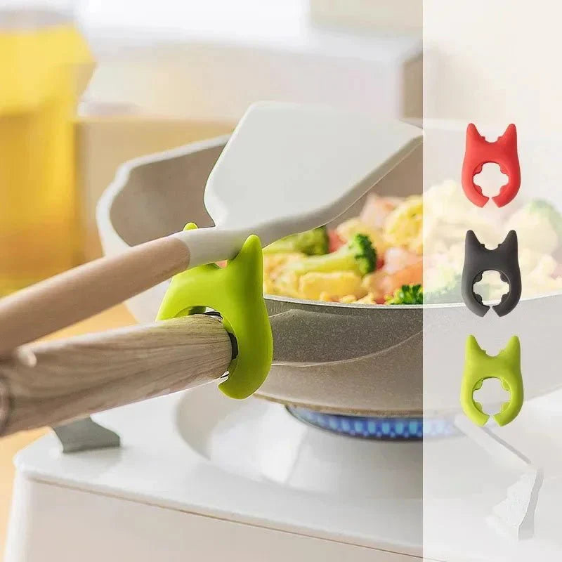 Multifunctional Silicone Spatula Holder & Anti-Overflow Pot Clip