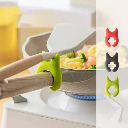 Multifunctional Silicone Spatula Holder & Anti-Overflow Pot Clip