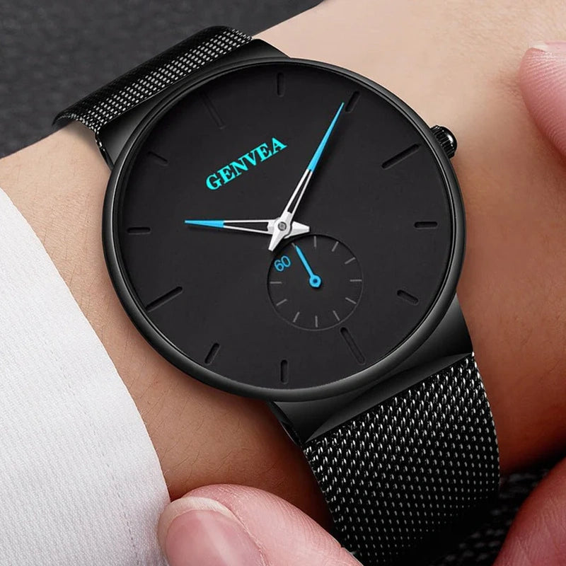 Geneva Men’s Casual Stainless Steel Quartz Watch