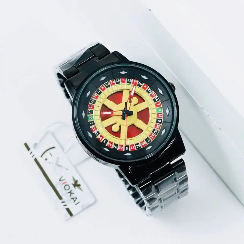 Stylish Casino-Inspired Roulette Dial Wristwatch