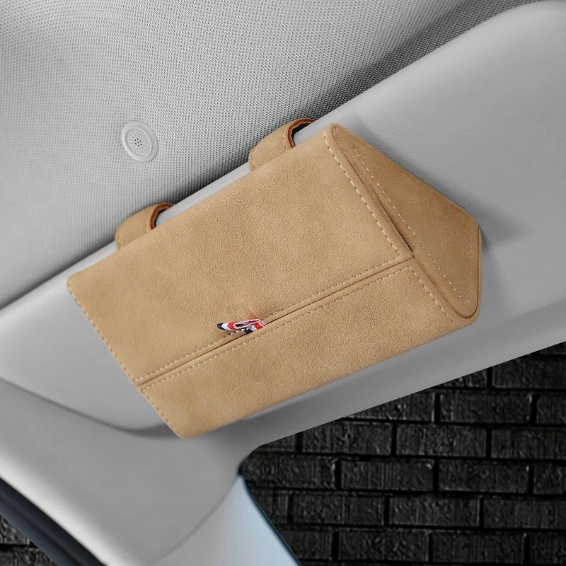 Premium Suede Auto Sun Visor Storage Organizer