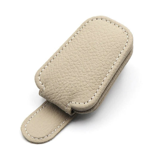 Elegant PU Leather Auto Visor Glasses Clip