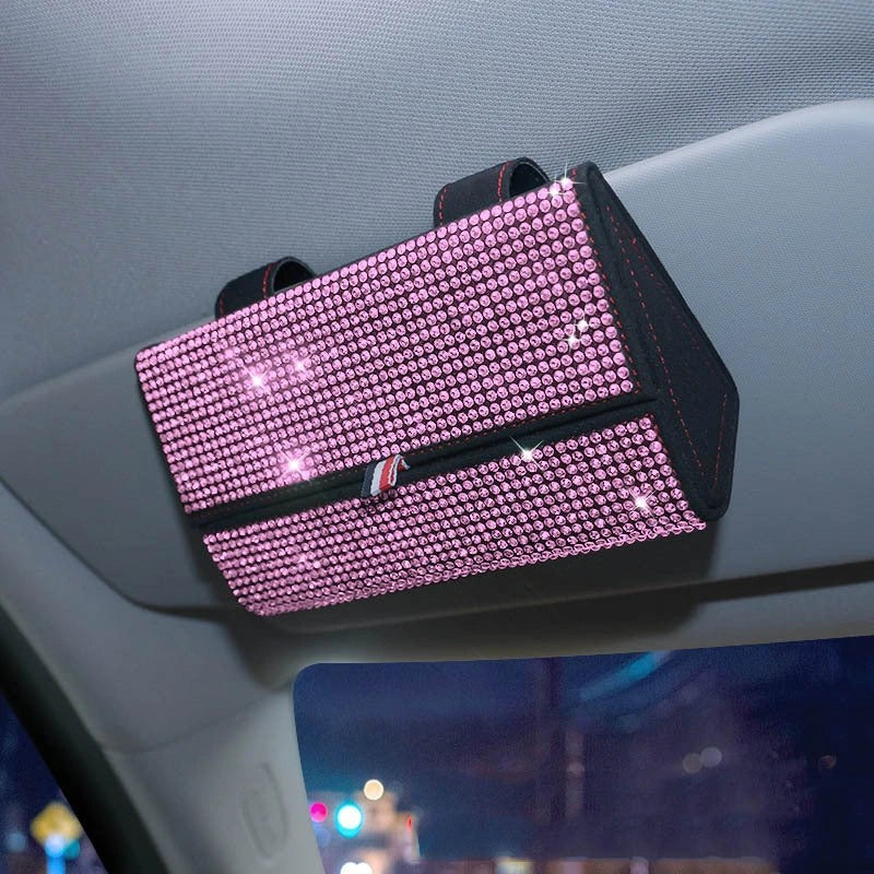 LuxeGlow Diamond-Encrusted Car Eyewear Case