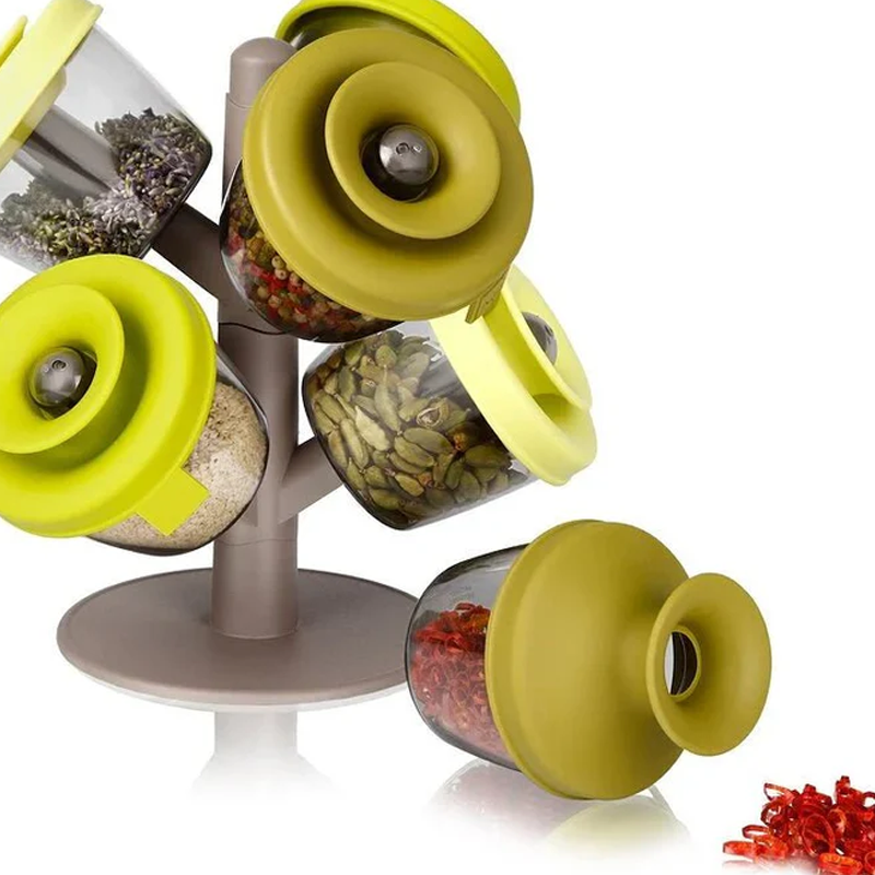 Modern Pop-Up Spice Rack & Rotating Organizer Set
