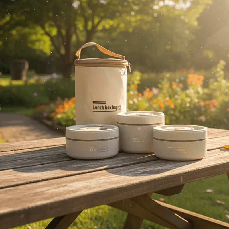 Premium 3-Piece Compact Stackable Lunch Box Set