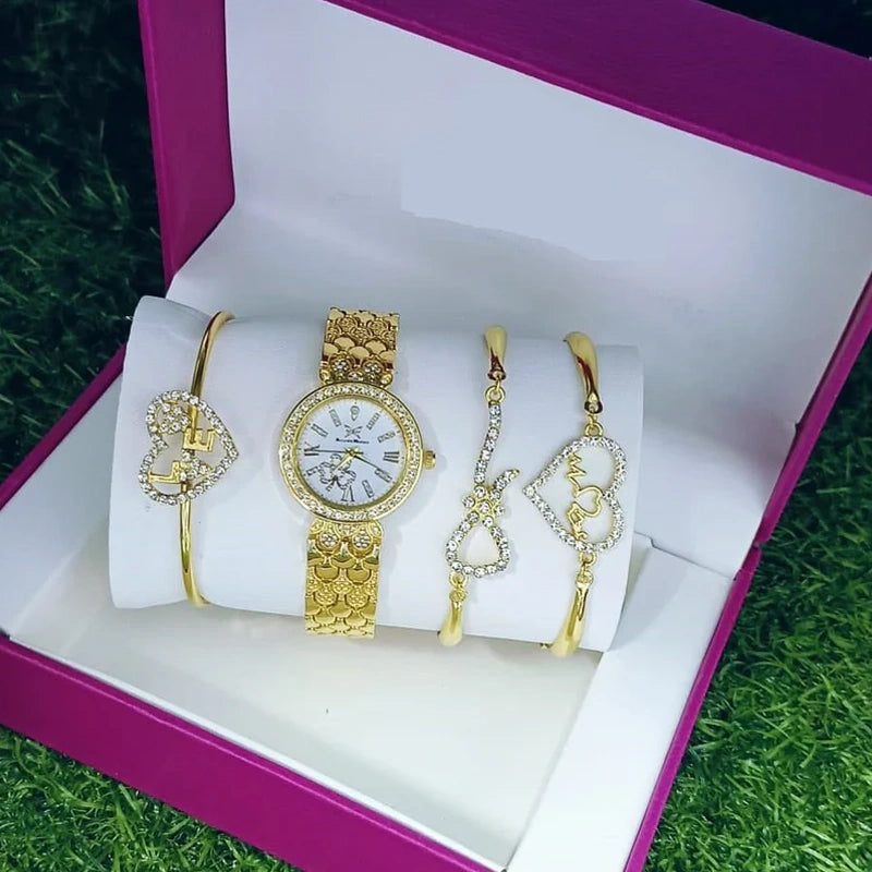 Elegant Women’s Timepiece & Bracelet Set