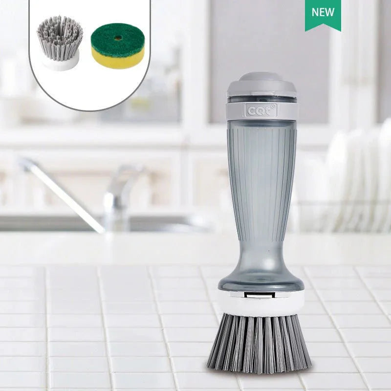 Premium Soap-Dispensing Dish Scrub Brush for Pots & Pans