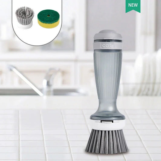 Premium Soap-Dispensing Dish Scrub Brush for Pots & Pans